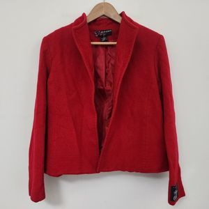 PECK & PECK Women's Red Wool & Cashmere Blend Jacket Coat Size 14
